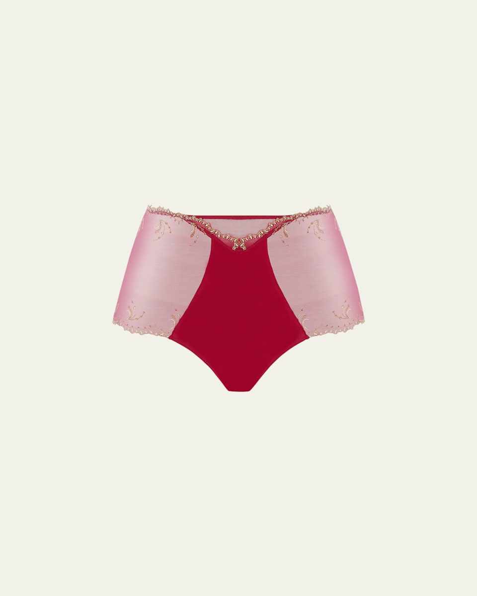 High Embroidered Tulle Boyshorts